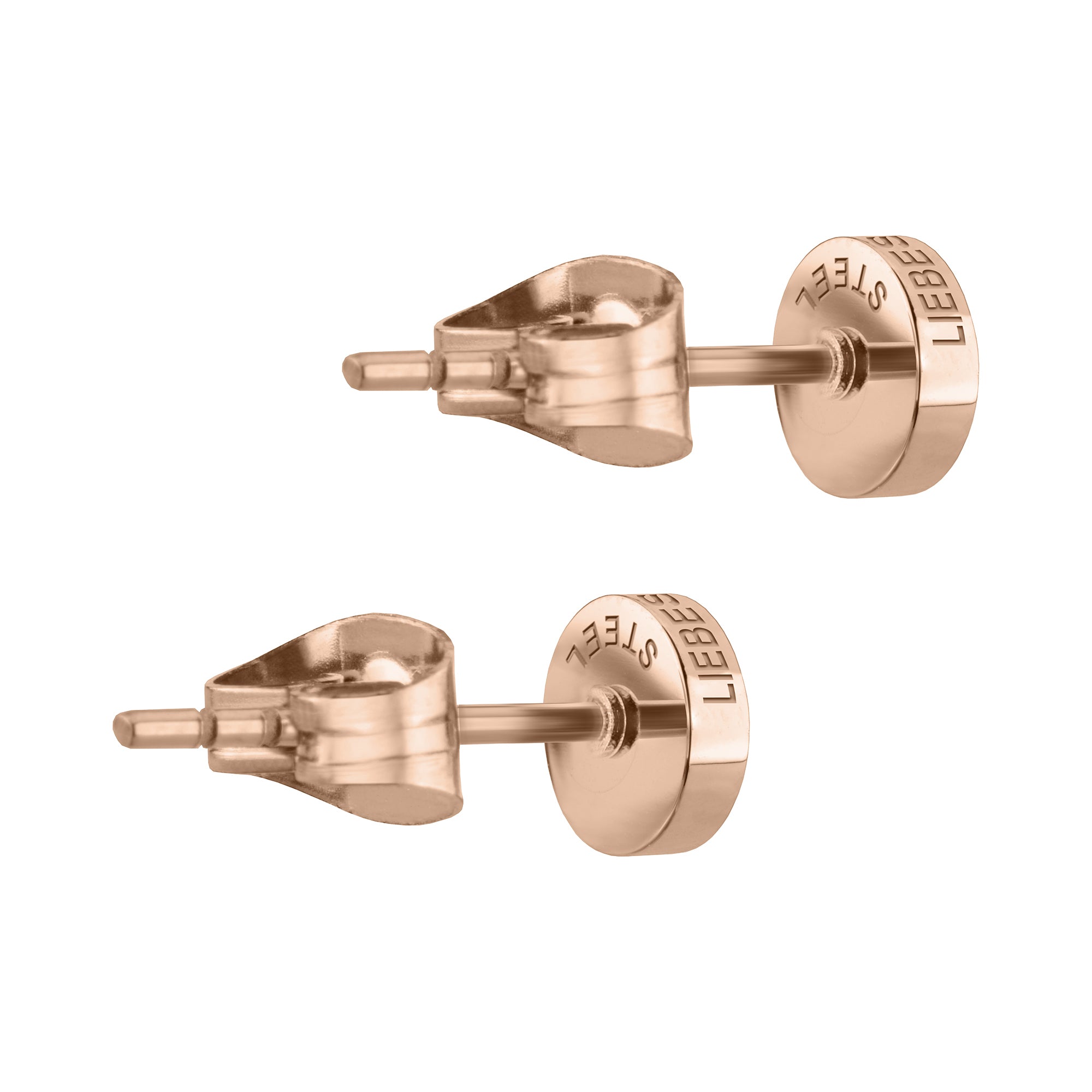 Liebeskind Berlin Ohrstecker in Kreisform, in der Farbe roségold; Seitenansicht