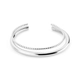 Tamaris Armreif-Set in der Farbe silber bestehend aus einem glatten Armreif und einem Armreif mit geriffelter Struktur Produktbild