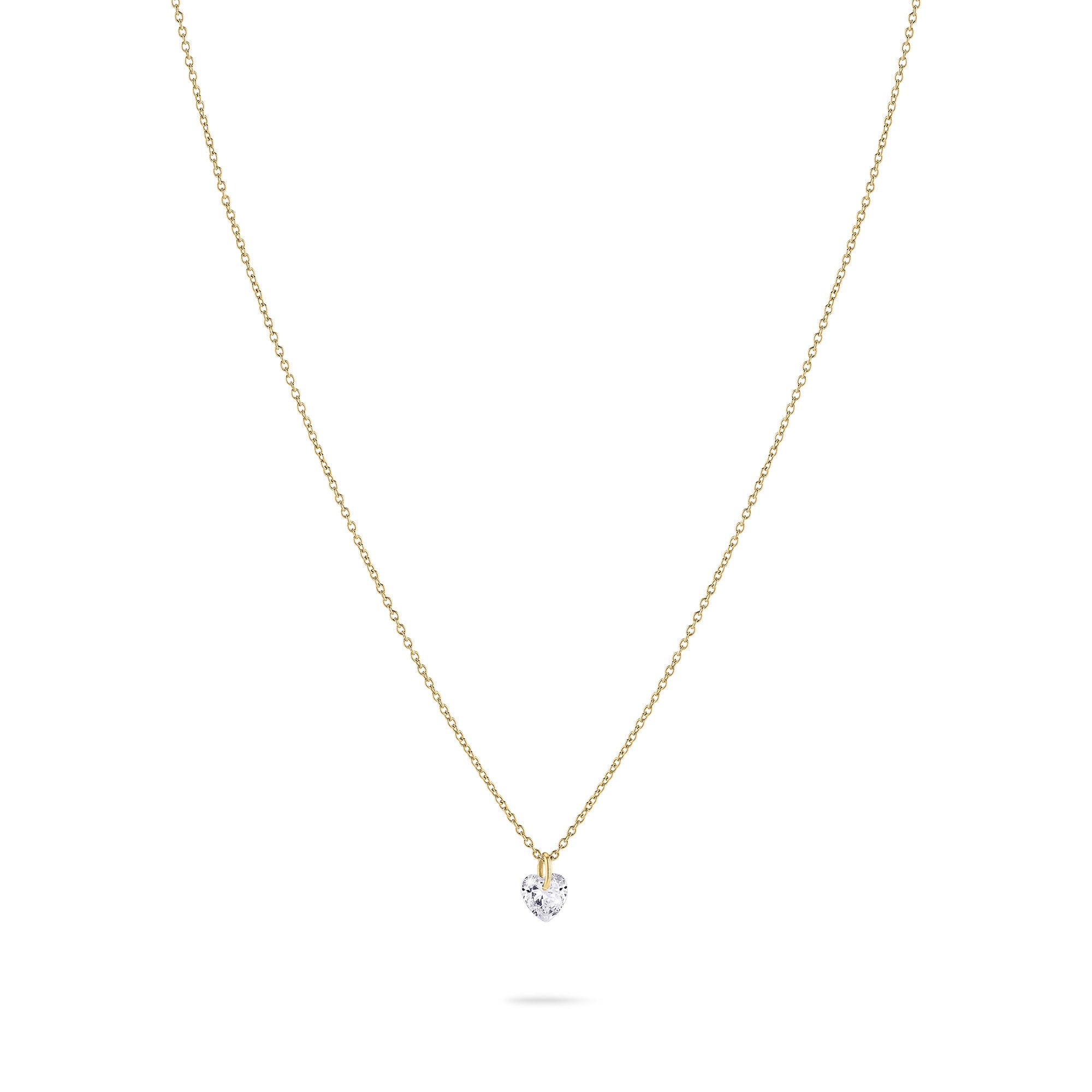 Tamaris Halskette - Be My Valentine; in der Farbe gold mit feiner Kette und herzförmig geschliffenen Zirkonia Produktbild