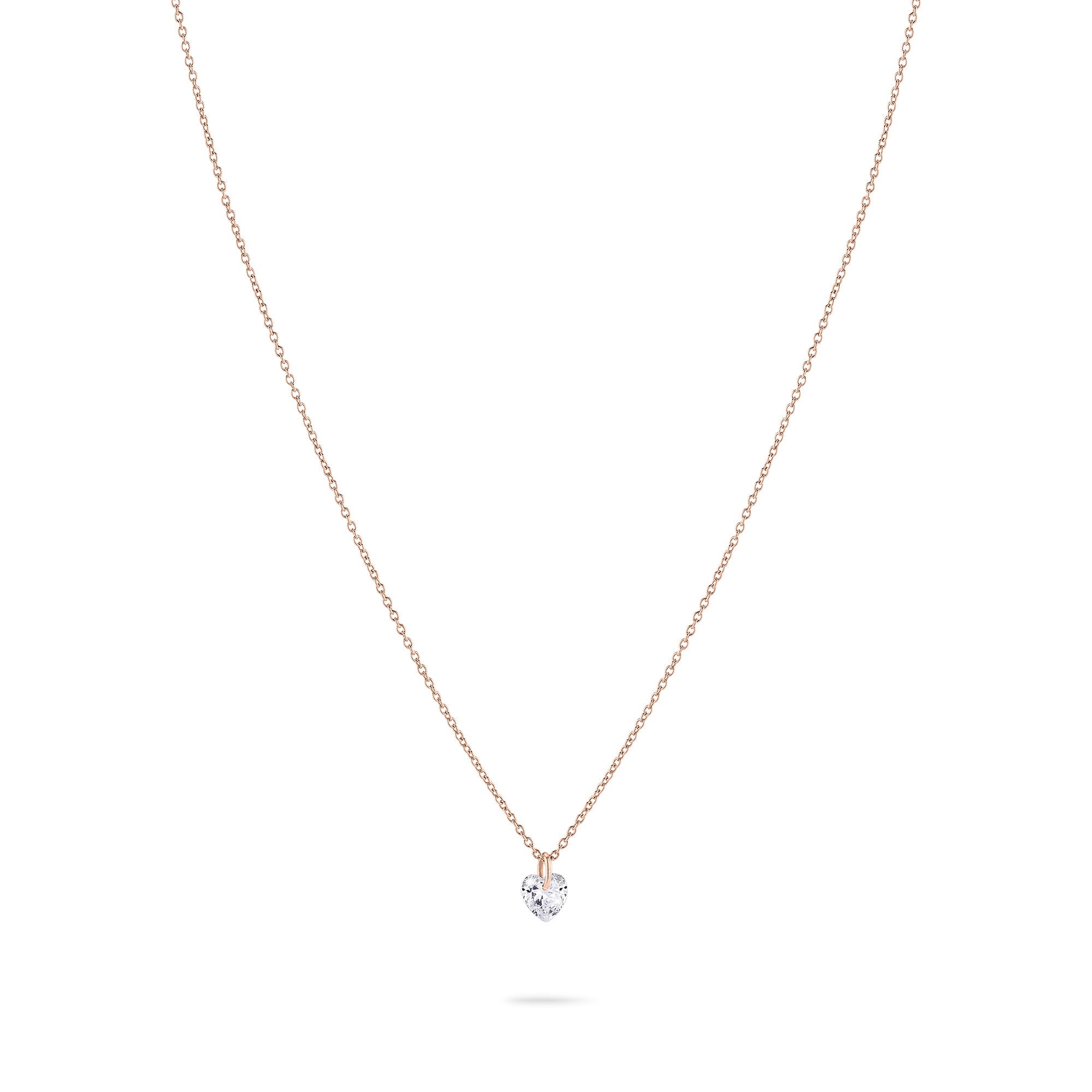 Tamaris Halskette - Be My Valentine; in der Farbe roségold mit feiner Kette und herzförmig geschliffenen Zirkonia Produktbild