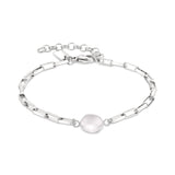 Liebeskind Berlin Armband aus rechteckigen Gliedern mit Baroque Pearl in der Farbe silber Produktbild