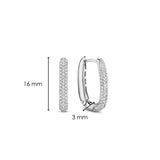 Ti Sento Milano Creole - Die klassische Creole: Elegante Silberohrringe mit pavé Zirkonia und ovalem Kettenglied-Design von Ti Sento Milano, 16 mm hoch, 3 mm breit.