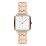 Liebeskind Berlin Armbanduhr im Retro-Look mit roségoldenem, quadratischem Gehäuse und roségoldenem Edelstahlband; Produktbild
