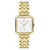Liebeskind Berlin Armbanduhr im Retro-Look mit goldenem, quadratischem Gehäuse und goldenem Edelstahlband; Produktbild