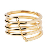 PDPaola Ring im Layering-Style mit einer goldenen Kette, in der Farbe gold; Größe 52, Produktbild