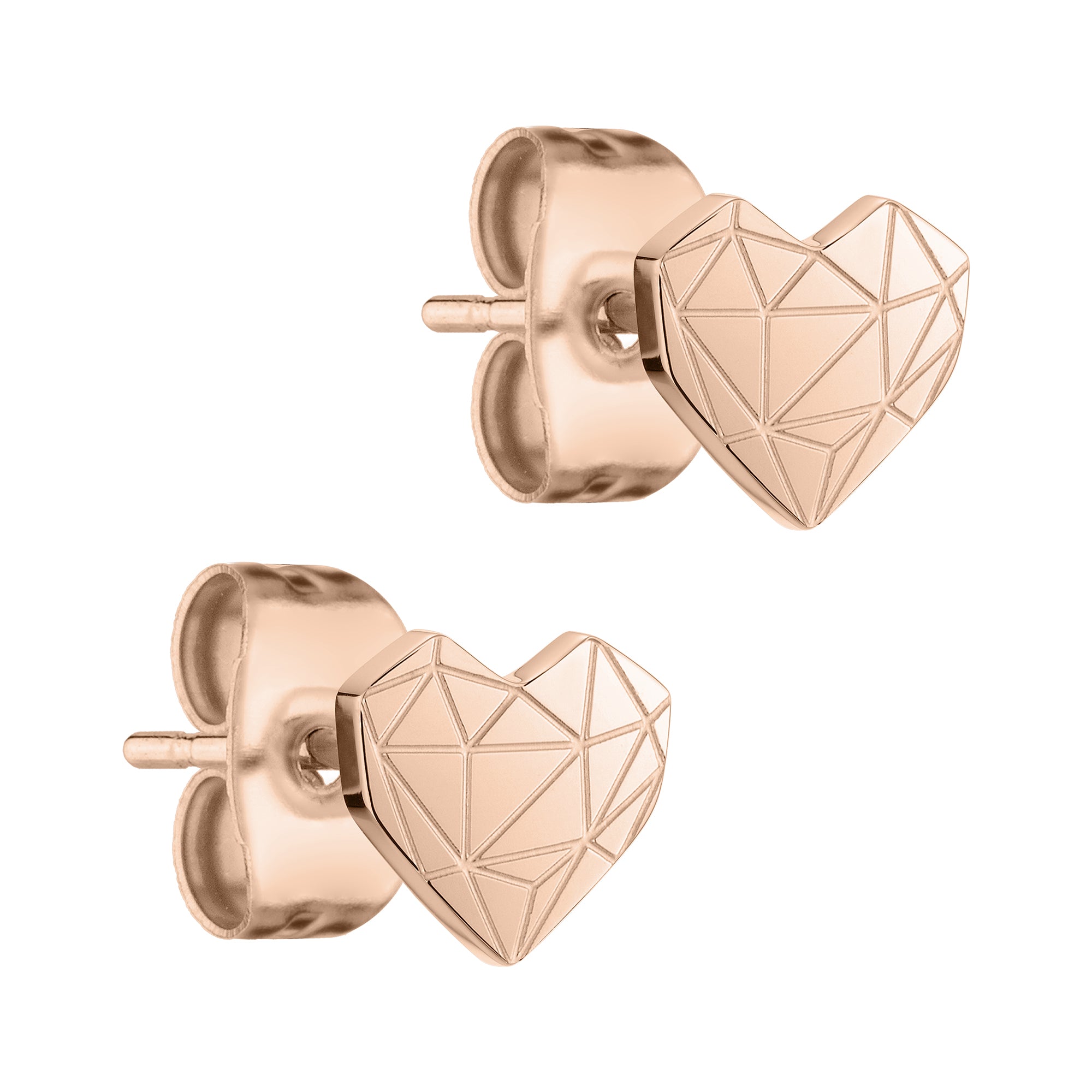 Liebeskind Berlin Ohrstecker im grafischen Herzdesign in der Farbe roségold Produktbild
