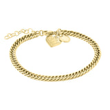 Liebeskind Berlin Armband mit Panzerkette und grafischem Herzanhänger in der Farbe gold Produktbild
