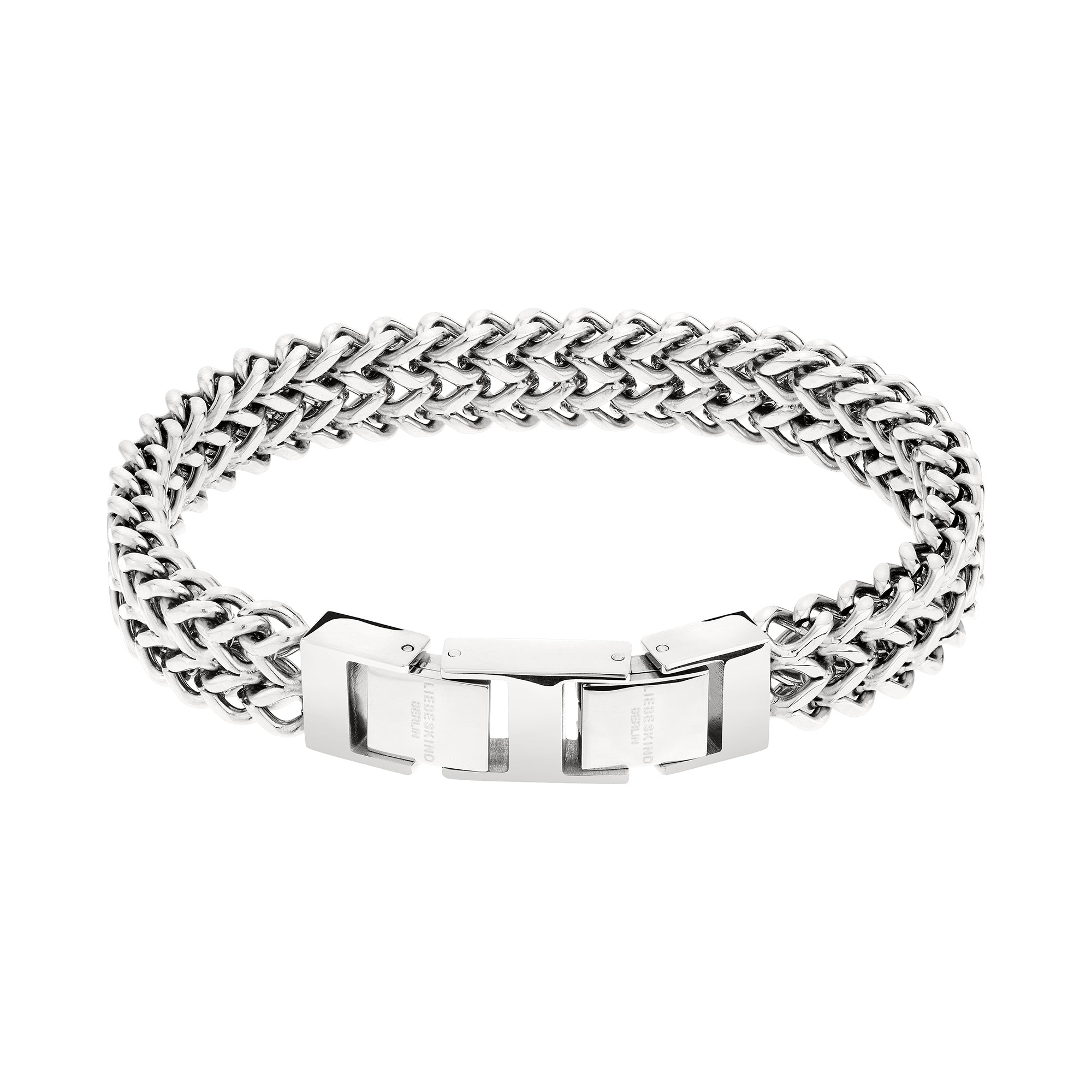 Liebeskind Berlin Armband - The Woven; breites Armband mit grober Struktur in der Farbe silber Produktbild