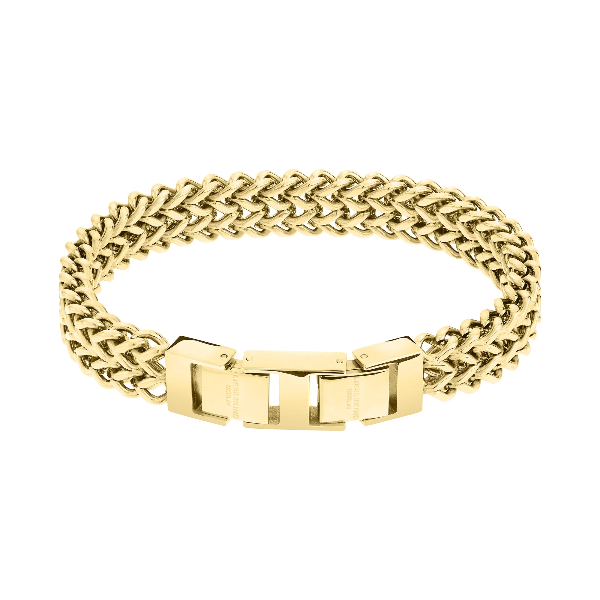 Liebeskind Berlin Armband - The Woven; breites Armband mit grober Struktur in der Farbe gold Produktbild
