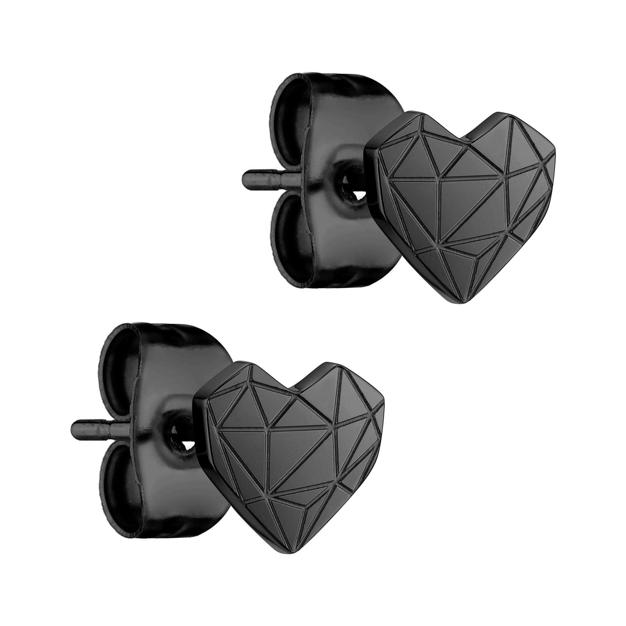 Liebeskind Berlin Ohrstecker im grafischen Herzdesign in der Farbe schwarz Produktbild