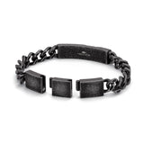 Fynch-Hatton Armband mit Panzerkette und markantem Mittelteil mit bearbeiteter Oberfläche in der Farbe grau; Zusatzbild
