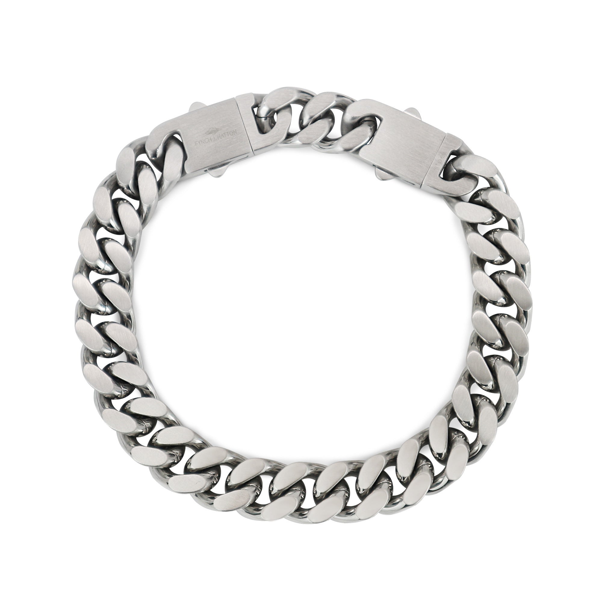 Fynch-Hatton Armband aus breiter Panzerkette in der Farbe silber; Produktbild