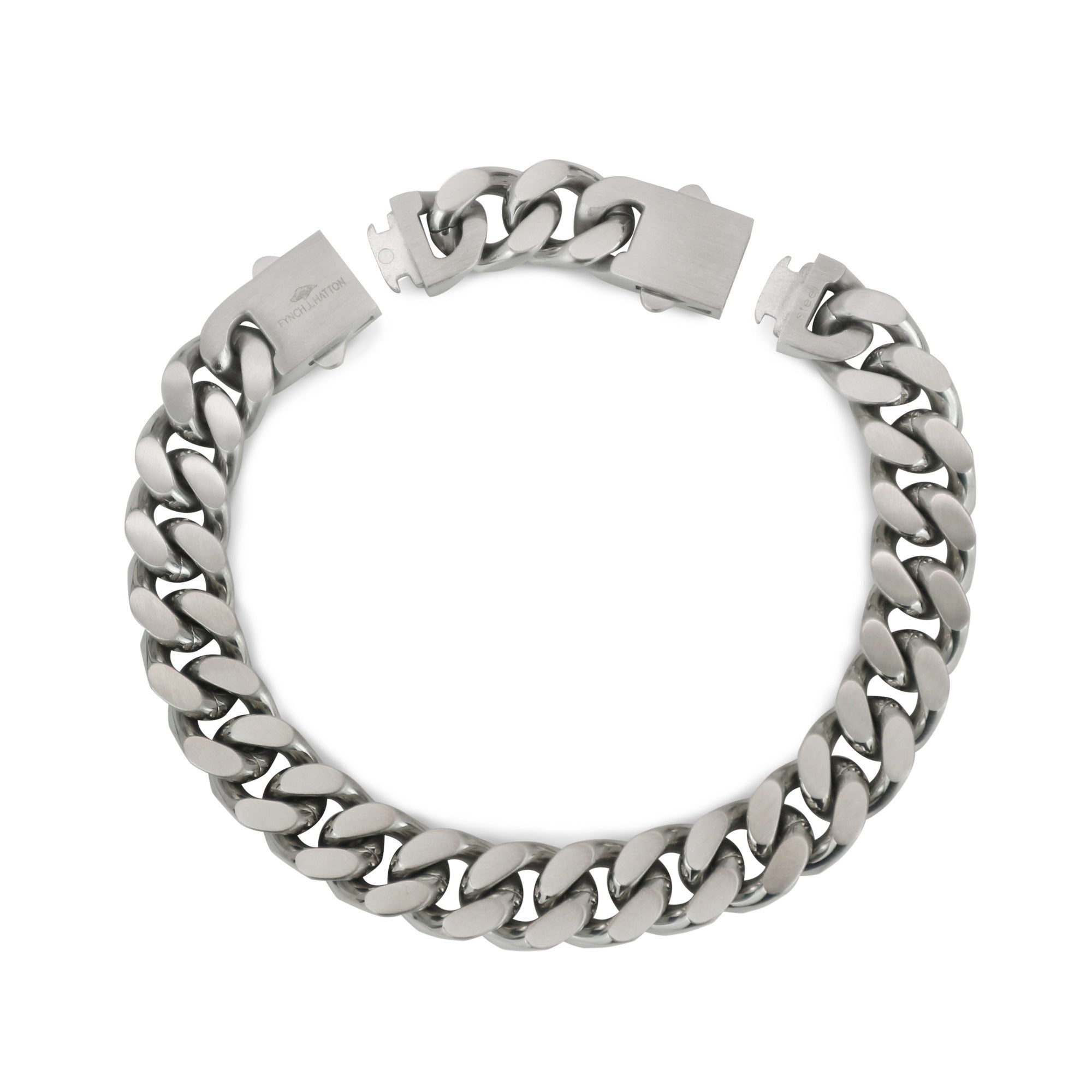 Fynch-Hatton Armband aus breiter Panzerkette in der Farbe silber; Zusatzbild