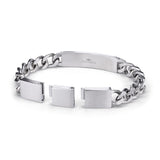Fynch-Hatton Armband mit Panzerkette und markantem Mittelteil mit bearbeiteter Oberfläche in der Farbe silber; Zusatzbild