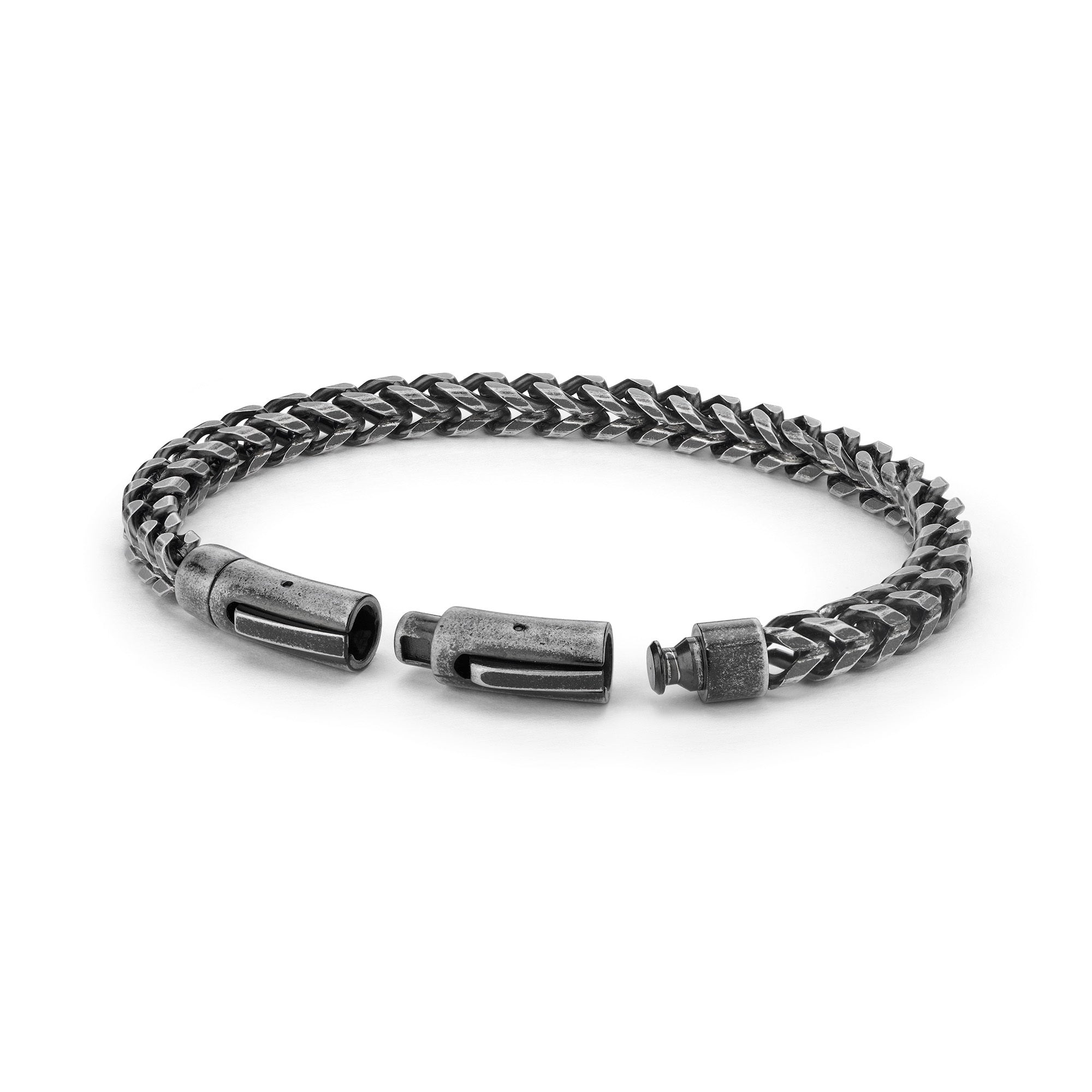 Fynch-Hatton Armband mit Fuchsschwanzkette in der Farbe grau; Zusatzbild