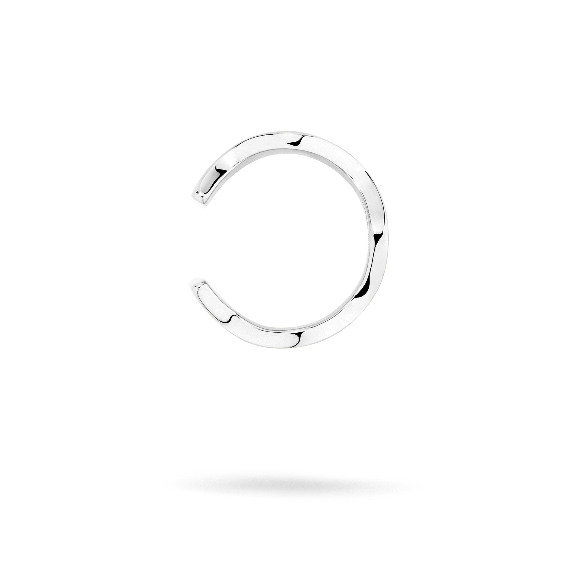 Apple of Eden Ear Cuff in gewellter Form und der Farbe silber; Seitenansicht