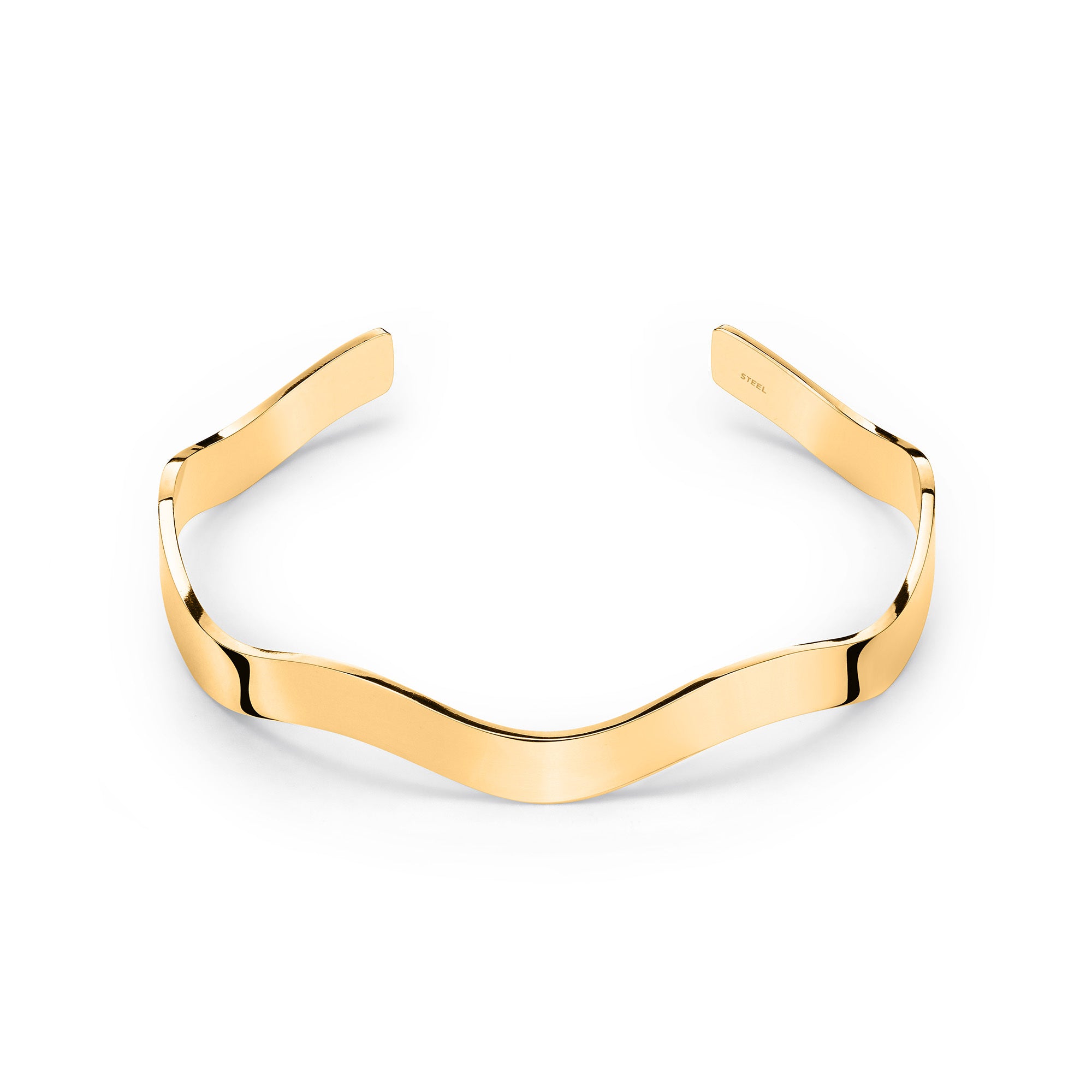 Apple of Eden Armreif mit schmaler Wellenstruktur in der Farbe gold; Produktbild