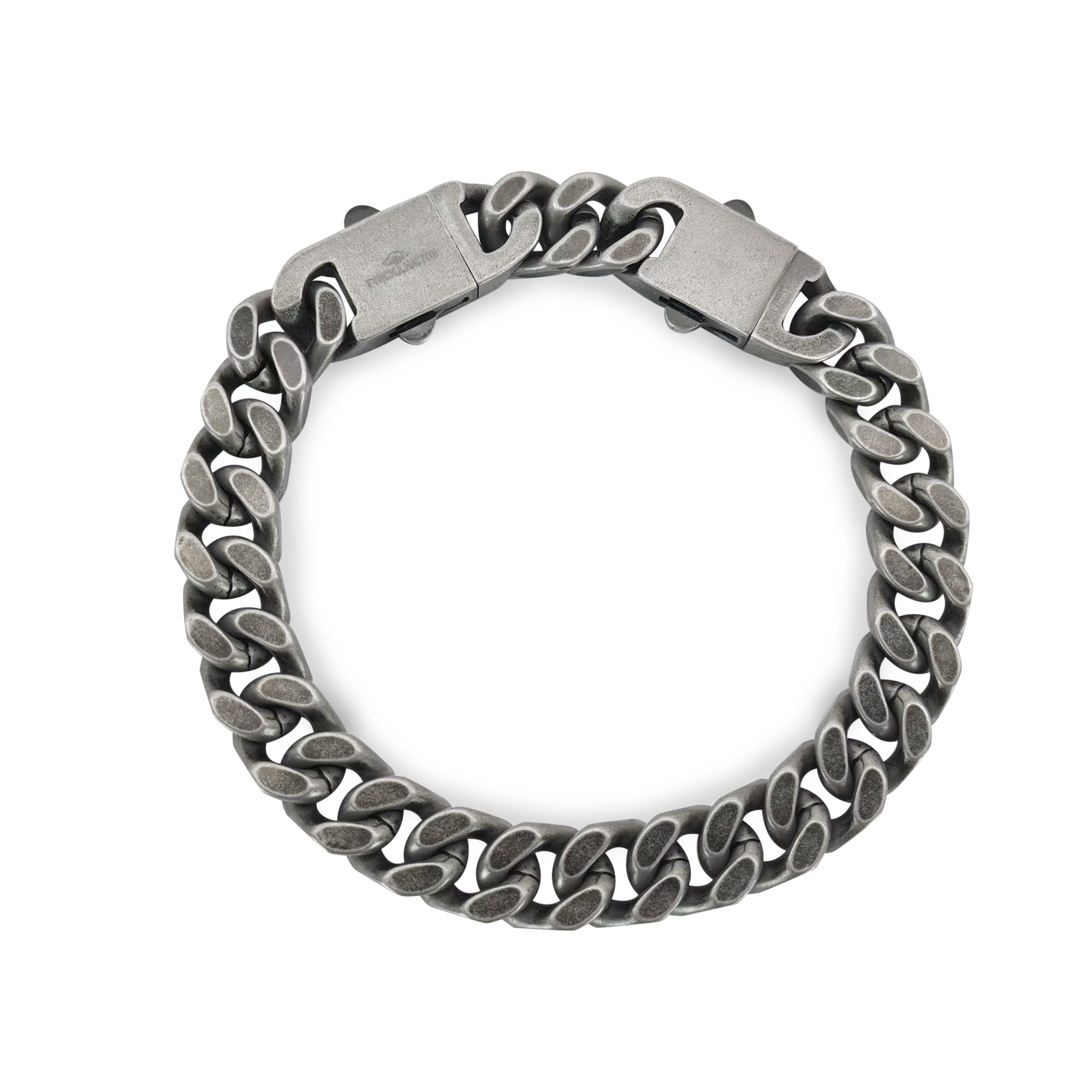 Fynch-Hatton Armband aus breiter Panzerkette in der Farbe grau; Produktbild