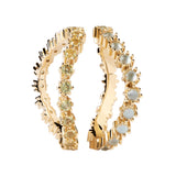 PDPaola Ring bestehend aus einem doppelreihigen, goldenen Ring mit Steinen aus Perlmutt, blauen Kristallen und weißem Zirkonia; Größe 52 Produktbild
