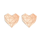 Liebeskind Berlin Ohrstecker in geometrischer Herzstruktur mit grafischen Elementen, in der Farbe roségold; Frontalaufnahme