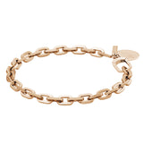 Liebeskind Berlin Armband bestehend aus einer groben, roségoldenen Gliederkette und zwei roségoldenen Anhängern; Produktbild