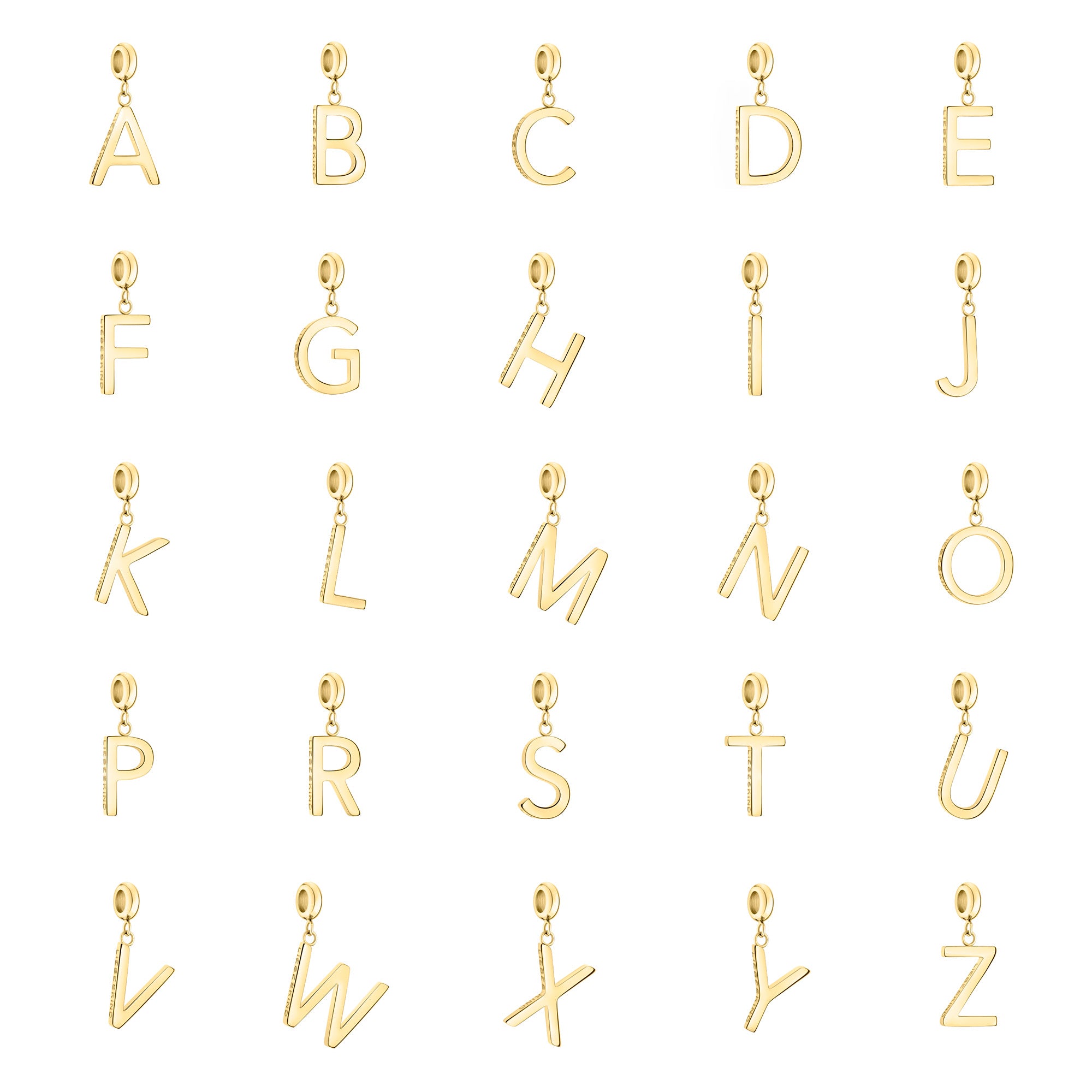 LIEBESKIND BERLIN Buchstaben Anhänger in Gold; übersicht aller Buchstaben