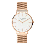 Liebeskind Berlin Armbanduhr mit roségoldenem Gehäuse und roségoldenem Meshband; Produktbild