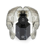Philipp Plein Armbanduhr mit schwarzem Zifferblatt mit schwarzem Totenkopfdesign, schwarzem Gehäuse und schwarzem Edelstahlband Zusatzbild