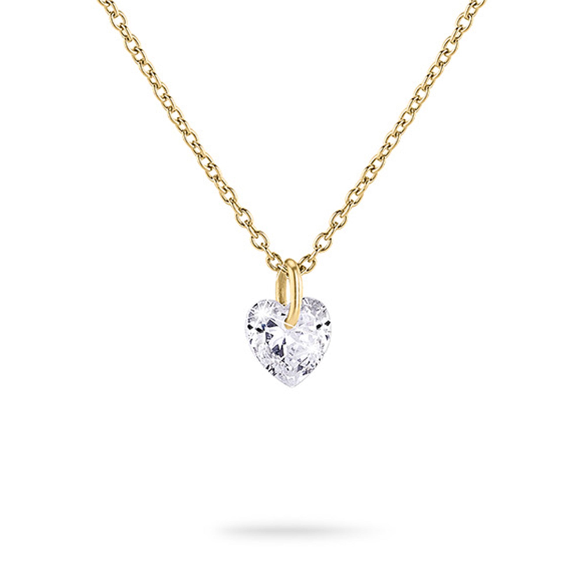 Tamaris Halskette - Be My Valentine; in der Farbe gold mit feiner Kette und herzförmig geschliffenen Zirkonia Produktbild