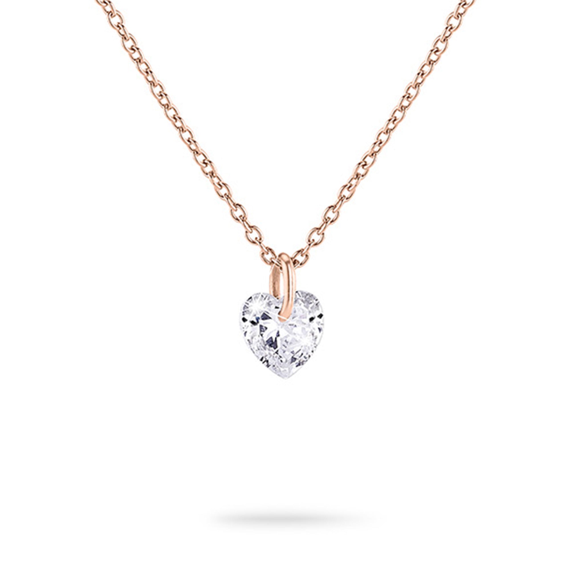Tamaris Halskette - Be My Valentine; in der Farbe roségold mit feiner Kette und herzförmig geschliffenen Zirkonia Produktbild