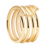 PDPaola Ring im Layering-Style mit einer goldenen Kette, in der Farbe gold; Größe 52, Produktbild