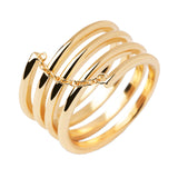 PDPaola Ring im Layering-Style mit einer goldenen Kette, in der Farbe gold; Größe 52, Produktbild
