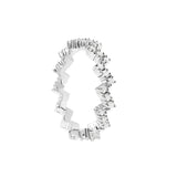 PDPaola Ring in der Farbe silber, im ZickZack-Design mit vielen Glitzersteinen; Größe 50, Produktbild