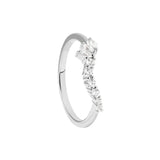 PDPaola Ring in der Farbe silber mit verschieden großen Zirkonias und einem Zirkoniadetail; Größe 50, Produktbild