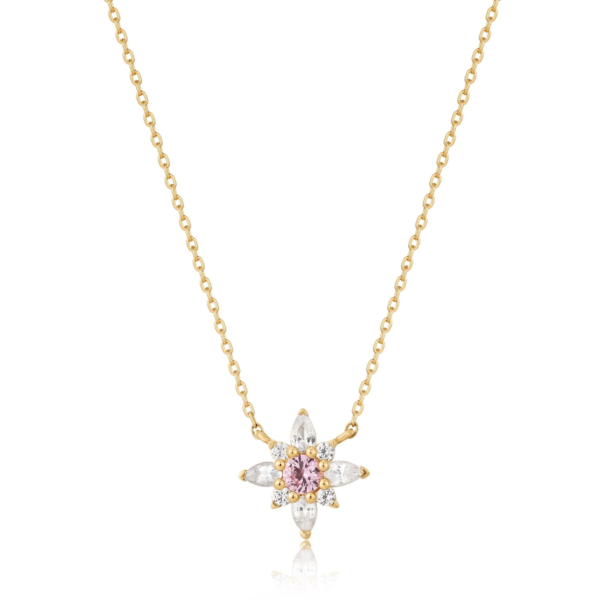 Ania Haie Halskette – White and Pink Sapphire Flower - Cool | Time