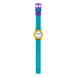 Cool Time Kids Armbanduhr mit gelbem Gehäuse und blauem Silikonband; Zusatzbild