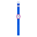 Cool Time Kids Armbanduhr mit rosa Gehäuse und blauem Silikonband; Zusatzbild