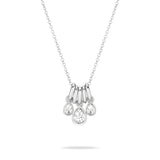 Die Echtzeit Halskette - Like Diamonds der Marke Echtzeit ist ein zeitloses Accessoire aus Silber mit drei tropfenförmigen Anhängern, verziert mit funkelnden klaren Edelsteinen.