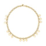 Die Echtzeit Halskette - Endless Love von Echtzeit besteht aus einer goldenen Gliederkette, die mit kleinen, gleichmäßig verteilten herzförmigen Anhängern verziert ist und einen zeitlos romantischen Look bietet.
