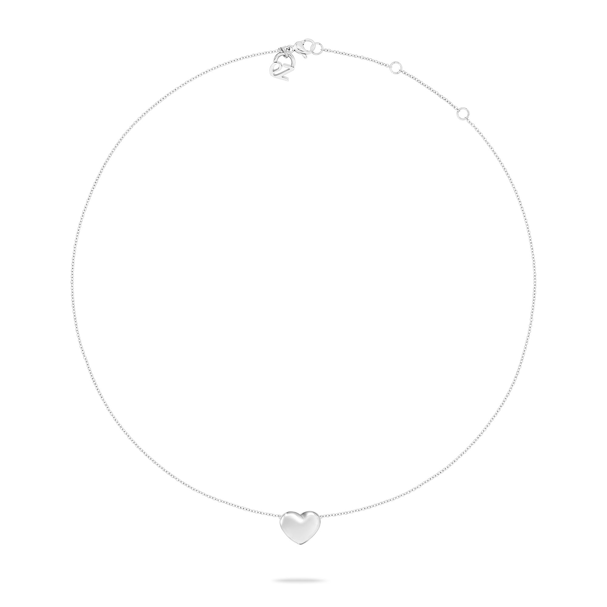 Die Echtzeit Halskette - Puffy Heart von Echtzeit ist eine zarte Silberkette mit glattem Herzanhänger - ein zeitloses Accessoire für jeden Anlass.