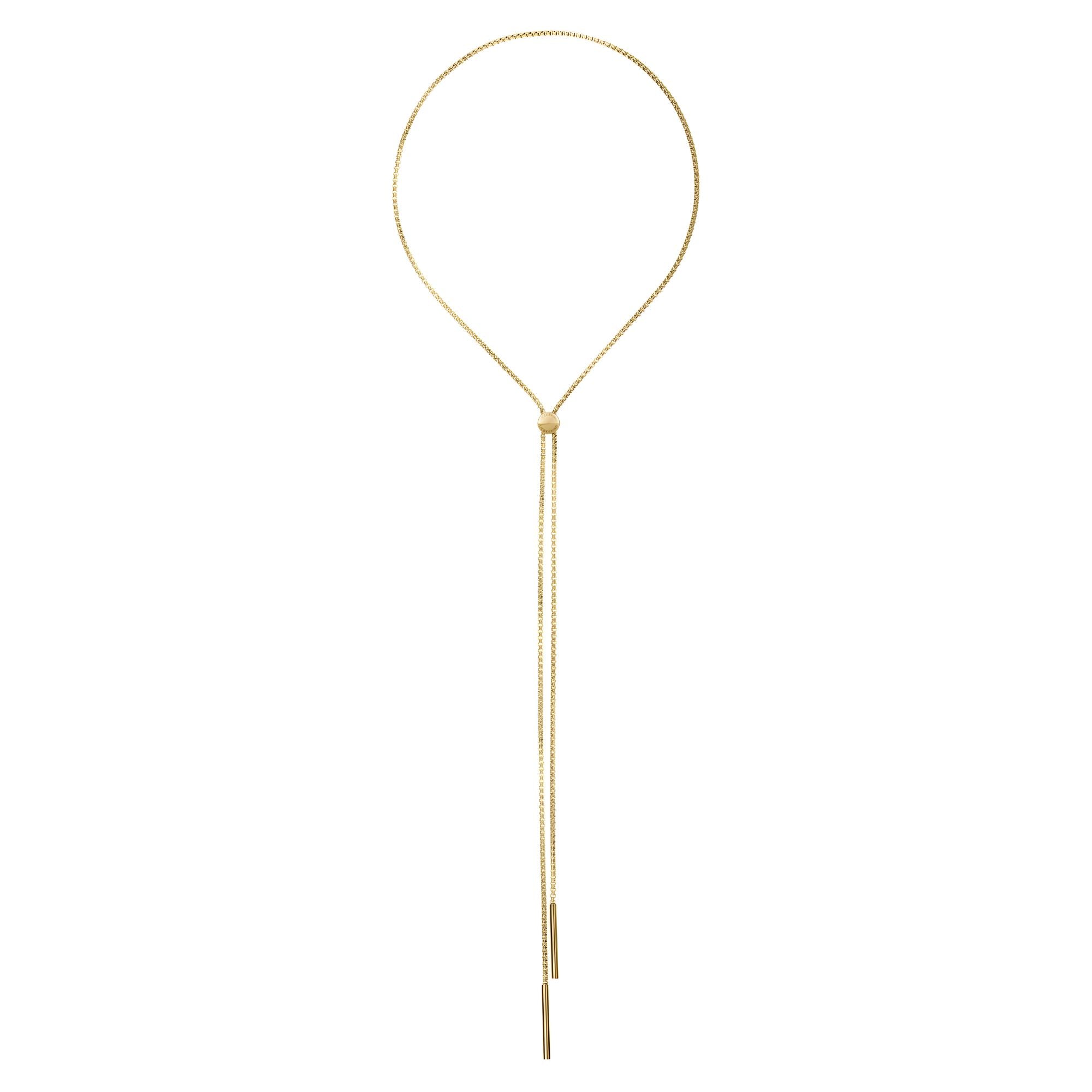 Liebeskind Berlin Halskette bestehend aus einer goldenen Y-Venezianerkette mit flexiblem Zugverschluss; Zusatzbild