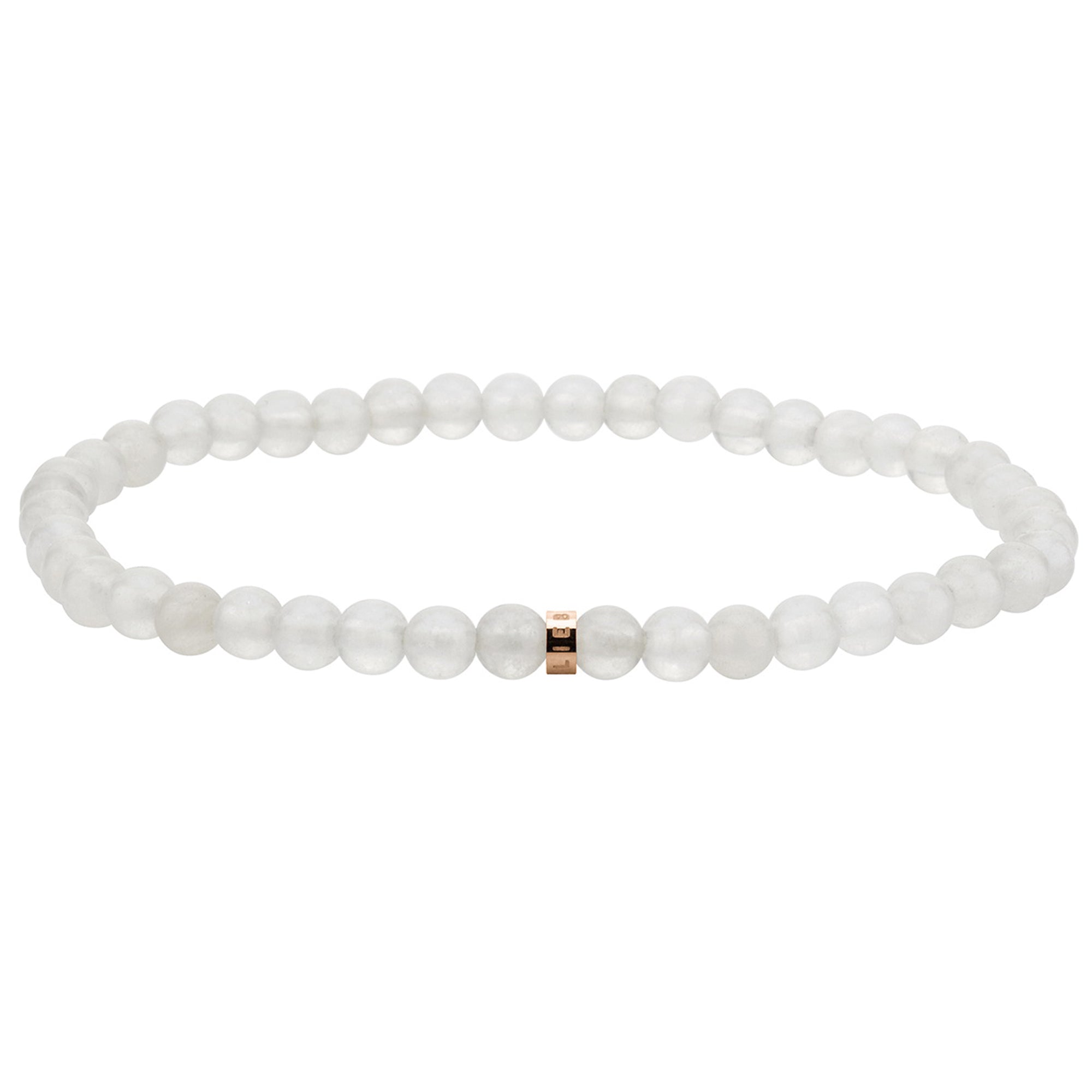 Liebeskind Berlin Armband; Beads aus Jade in der Farbe weiß und roségoldenem Logo mit der Steingröße 4mm Produktbild