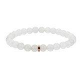 Liebeskind Berlin Armband mit Beads aus weißer Jade und roségoldenem Logo mit der Steingröße 6mm Produktbild