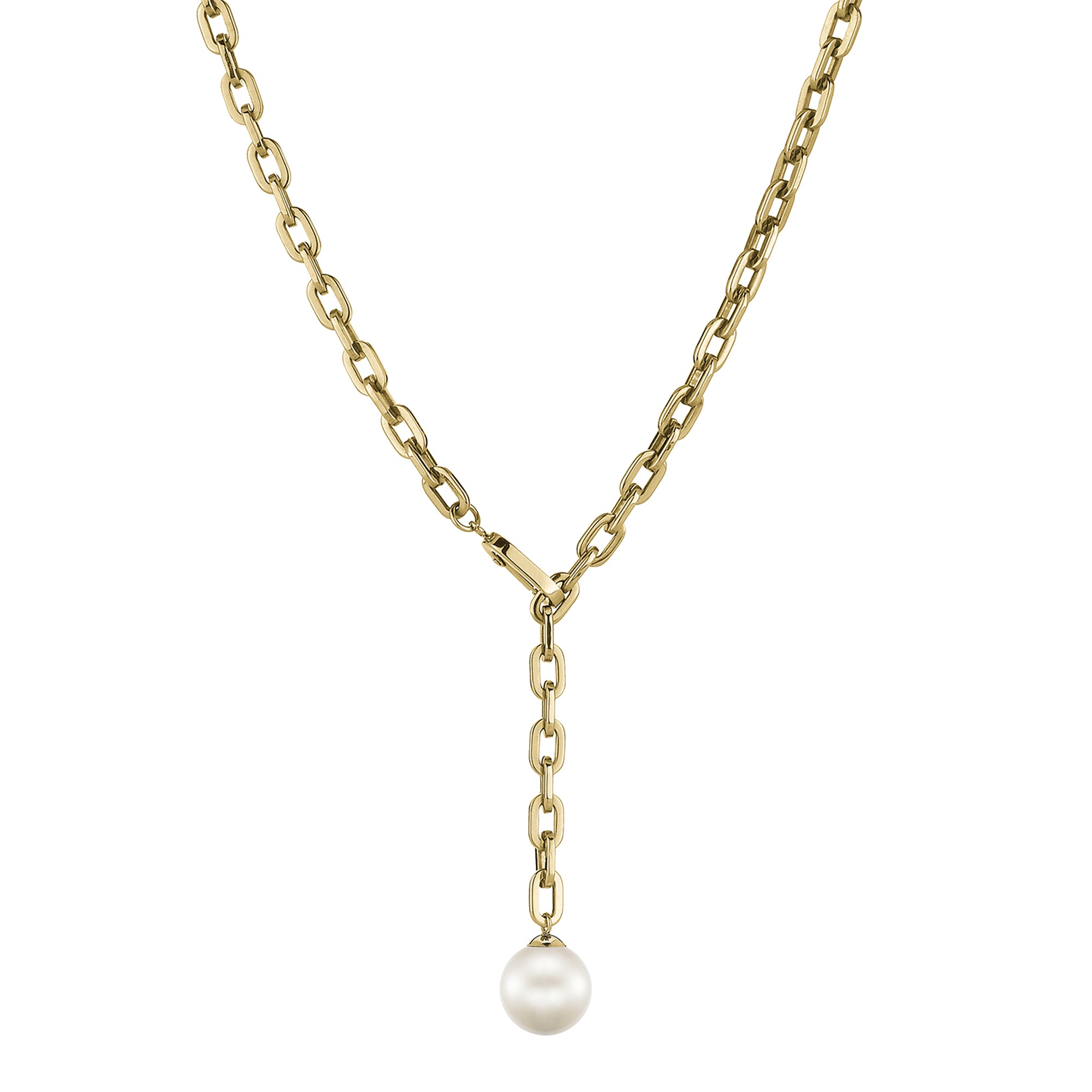 Die LIEBESKIND BERLIN Halskette - The Long Pearl von Liebeskind Berlin besteht aus einer goldenen Kette mit einem einzelnen Perlenanhänger, der jedem Outfit eine raffinierte Eleganz verleiht.