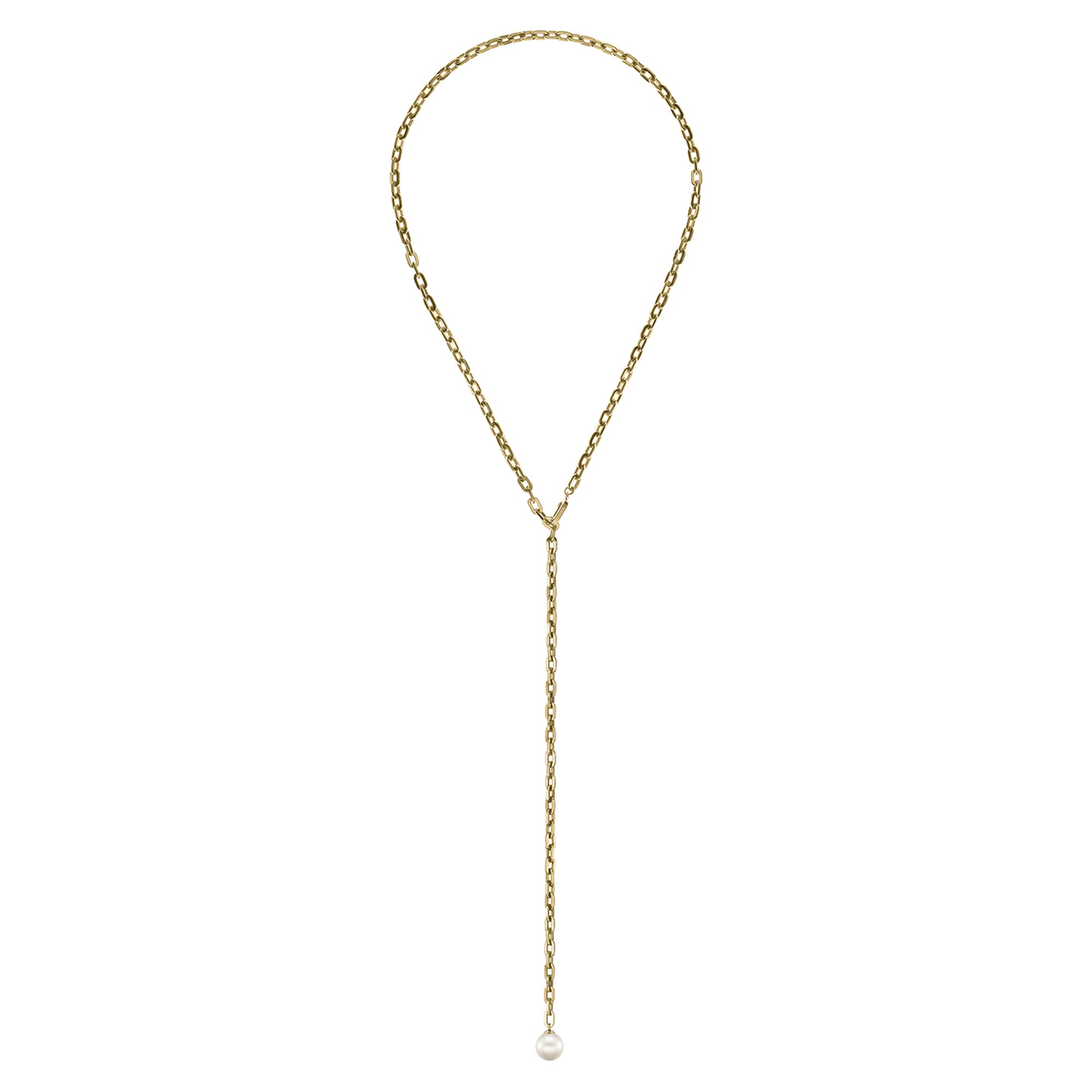 Die LIEBESKIND BERLIN Halskette - The Long Pearl von Liebeskind Berlin besteht aus einer goldenen Kette mit einer zarten weißen Perle, die jedem Outfit zeitlose Eleganz verleiht.