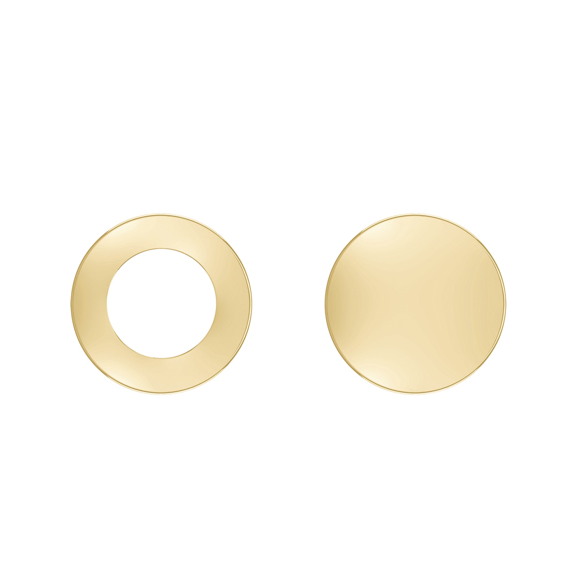 Liebeskind Berlin Ohrstecker in Kreisform, einer mit Loch, in der Farbe gold; Frontalaufnahme