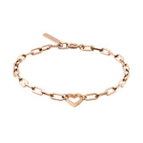 Das LIEBESKIND BERLIN Armband - In Liebe von Liebeskind Berlin ist mit seinen roségoldenen, rechteckigen Gliedern und einem Herzanhänger in der Mitte ein elegantes Geschenk für jeden Anlass.