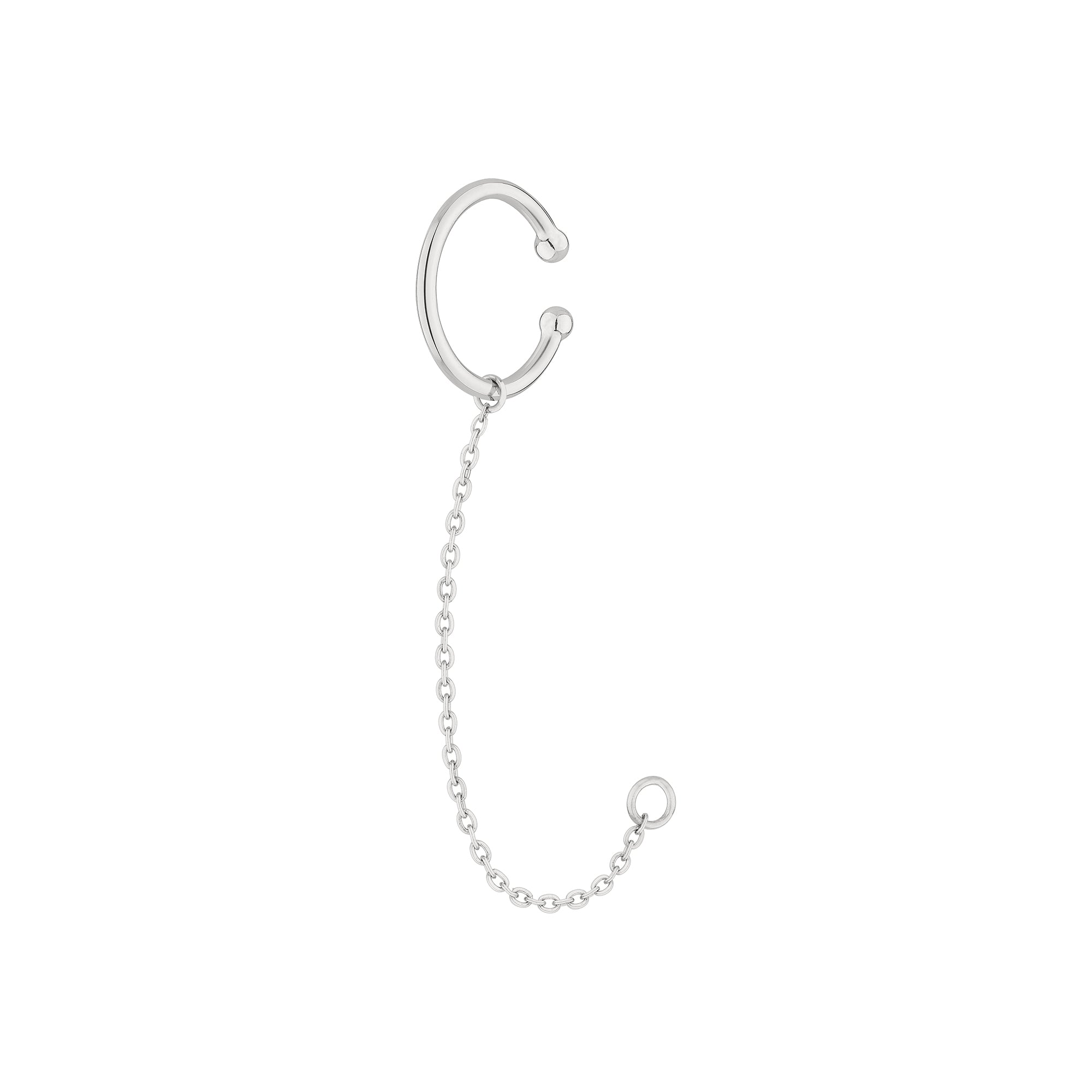 Liebeskind Berlin Ear Cuff mit einer Kette für einen beliebigen Stecker, in der Farbe silber; Produktbild