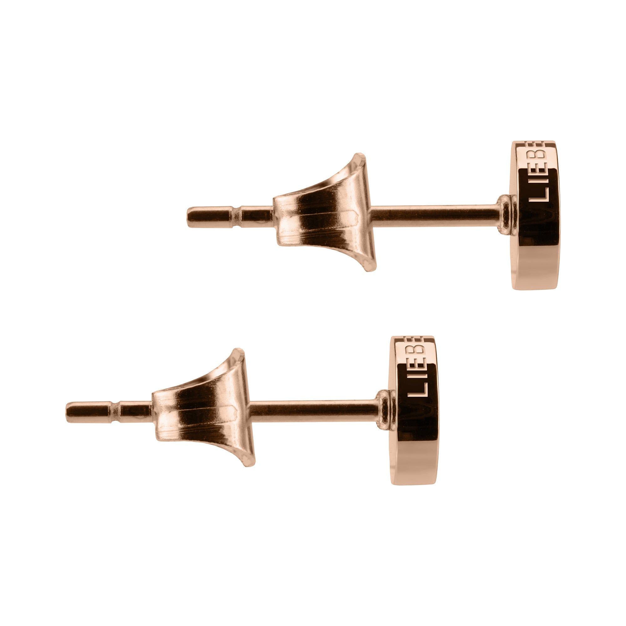 Liebeskind Berlin Ohrstecker in Kreisform, in der Farbe roségold; Seitenansicht