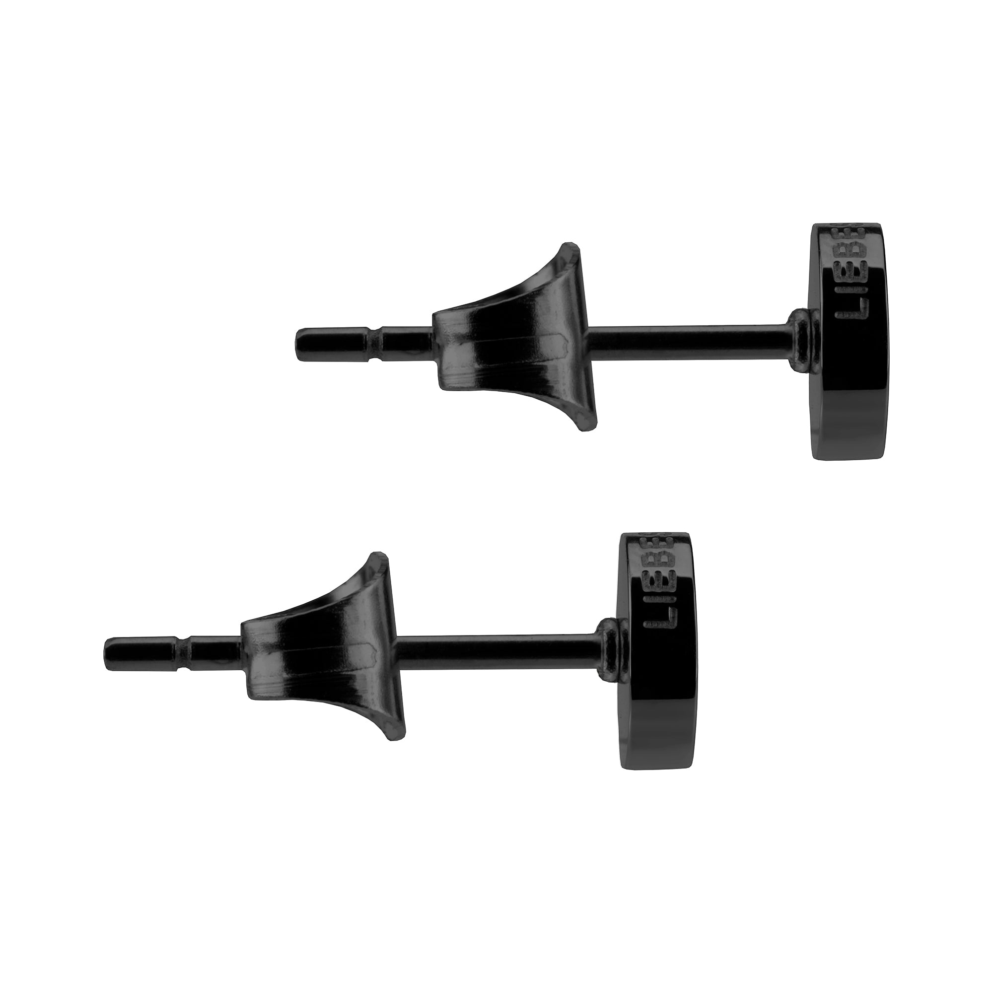 Liebeskind Berlin Ohrstecker in Kreisform, in der Farbe schwarz; Seitenansicht